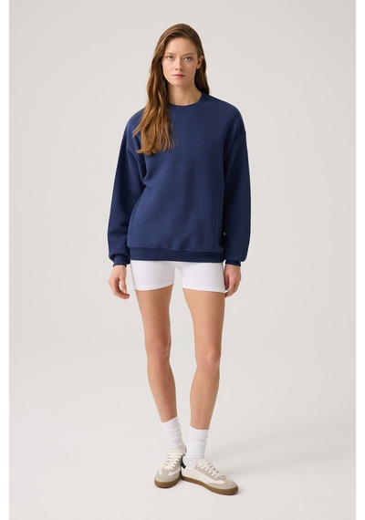 Los Ojos Lacivert Geniş Kalıp Bisiklet Yaka Sweatshirt Crew Neck Lacivert Lacivert