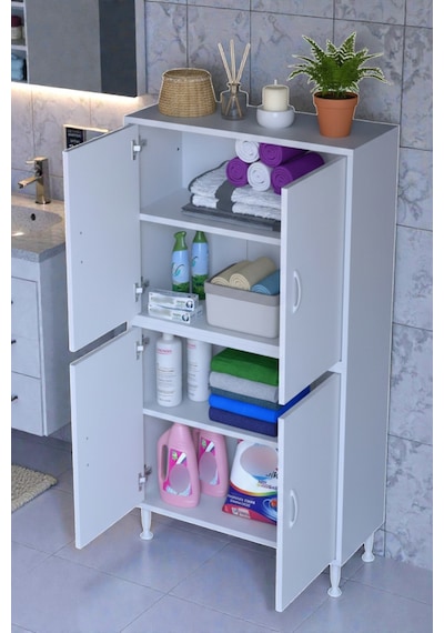Eliusta Nuve Geniş Depolama Alanlı Dolap 80 Cm Banyo/mutfak Çok Fonksiyonlu 80x138x32,5 Cm Saklama Dolabı Beyaz Eliusta Nuve Geniş Depolama Alanlı Dolap 80 Cm Banyo/mutfak Çok Fonksiyonlu 80x138x32,5 Cm Saklama Dolabı Beyaz