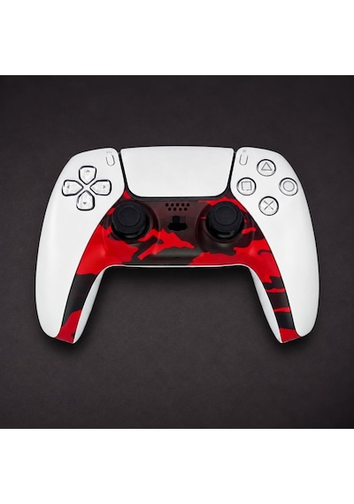 Ps5 Dualsense Dekoratif Çıta Renkli Trim Şerit Playstation 5 Kol Aksesuar Kamuflaj Kırmızı 1 Adet