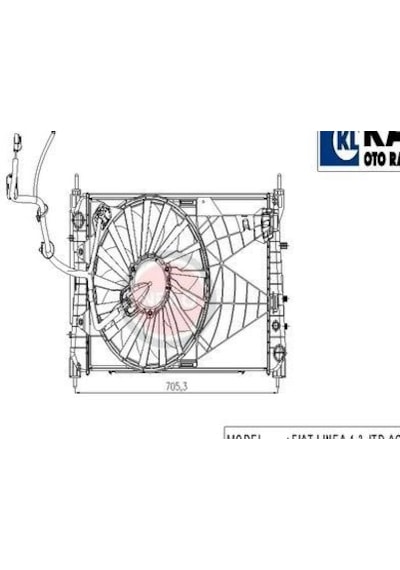 KALE OTO Radyatör 013504BFD Su Radyatörü Fanlı Linea 1.3 Jtd Klimalı Modül