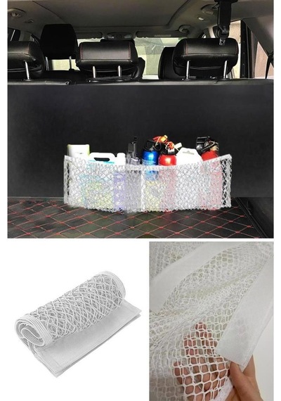 Araç Bagaj Düzenleyici Koltuk Arkası File Organizer Beyaz 25x70 Cm