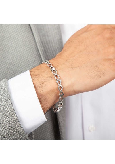 Premium Seri Gümüş Oksitli Hediye Erkek Bileklik