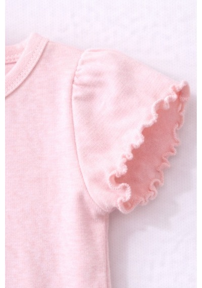 For My Baby Fitilli Kumaş 2 Li Kız Bebek Takım Şortlu Yazlık Pembe5
