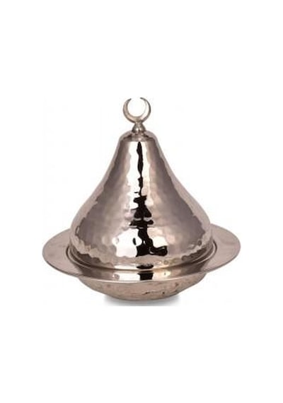 Heybeli Şekerlik 14 Cm El Dövme Nikel Turna5824-2