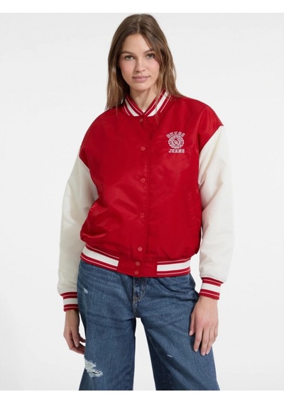 Guess Jeans Kadın Kırmızı Bomber Ceket W5yl15whaa2-g585 Kırmızı