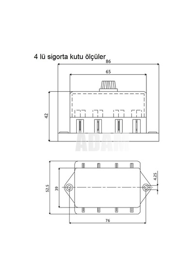 Standart Bıçak Sigorta Kutusu Sigortalık Yuva Aksa 10