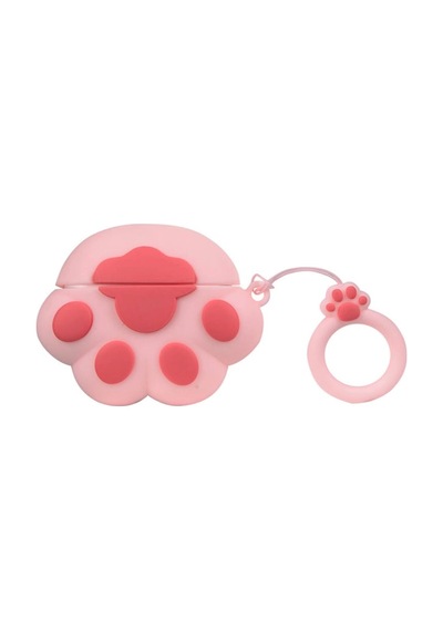 Caseonn Apple Airpods Uyumlu 5 Kılıf Karakter Figürlü Pati Pembe Koyu Pembe