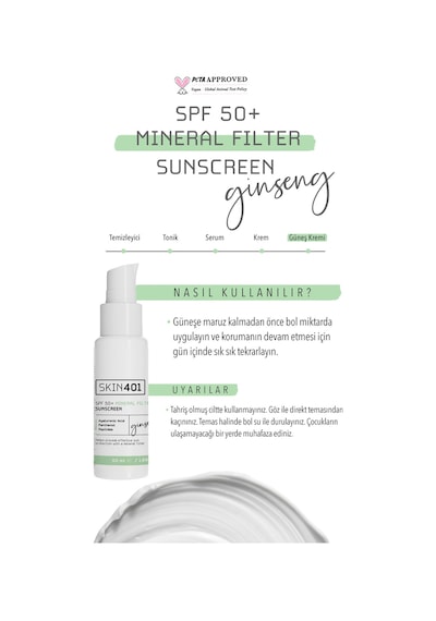 Spf50 Mineral Filtre Güneş Kremi 50 Ml