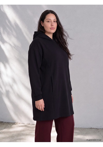 Lcw Curve Siyah Büyük Beden Kadın Hoodie Diğer