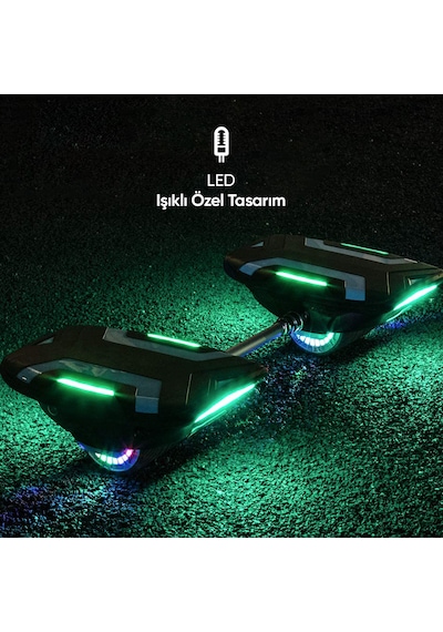 Laiser Hs605 Elektrikli Paten 350w Led Işıklı Siyah