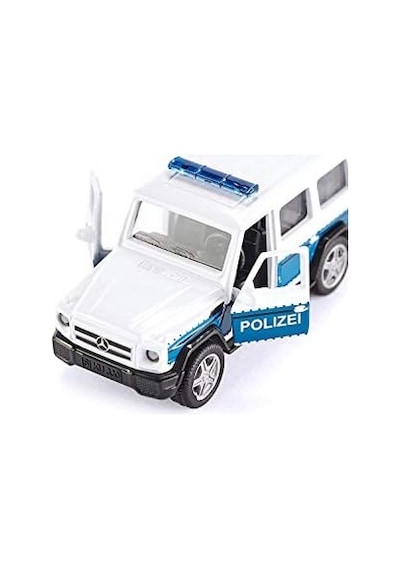 Sıku 2308, Mercedes-amg G65 Polizeiauto Mit Anhängerkupplung, 1:50, Metall/kunststoff, Blau/weiß, Auswechselbare Reifen Açık Bej