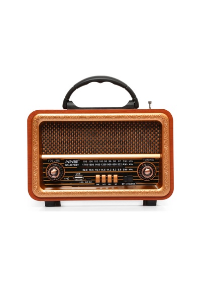 Nns Ns-8070Bt Ahşap Nostaljik Radyo Bluetooth Hoparlör Usb