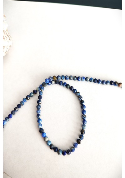 Sertifikalı 4 Mm Lapis Lazuli Doğaltaş Kolye 262 Lacivert