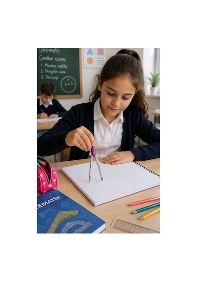 Pembe Metal Pergel 1 Adet Maped 119450 Pergel Seti Teknik Çizim Matematik Geometri Pergel Yedek Uçlu