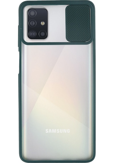 Samsung Galaxy Uyumlu A51 Kapak Lensi Açılır Kapanır Kamera Korumalı Silikon Kılıf