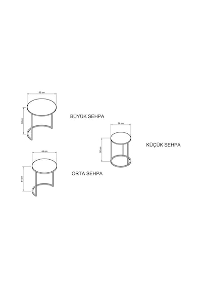 Ultra Premınıum 8 Mm Temper Glass Gold C Zıgon Sehpa