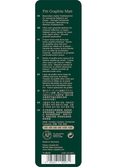 Faber-castell Pitt Matt Dereceli Kurşun Kalem Seti, 6 Lı, 2b-12b, Çok Renkli