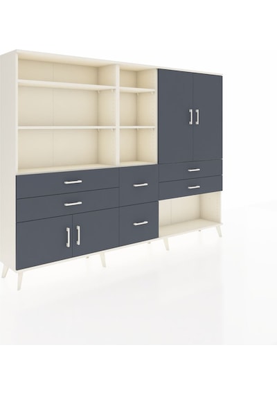 Arges Dolap 10 Raflı 6 Çekmeceli 4 Kapaklı 220x30x163 Aytaşı-antr Aytaşı-antrasit