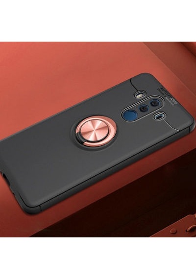 Huawei Mate 10 Pro Kılıf Yüzüğü Stant Ve Araç Tutucu Olabilen Şık Esnek Premium Silikon Kapak Ryc/ravel Siyah - Rose Gold