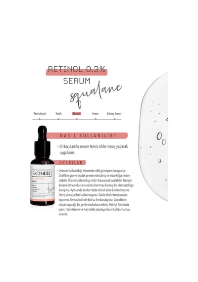 Skin401 %0,3 Retinol Yenileyici Ve Sıkılaştırıcı Serum 30 Ml SKIN.012