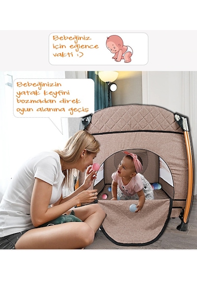 Baby Home 600 Nanny Bebek Oyun Parkı Yatak + Sünger Yatak