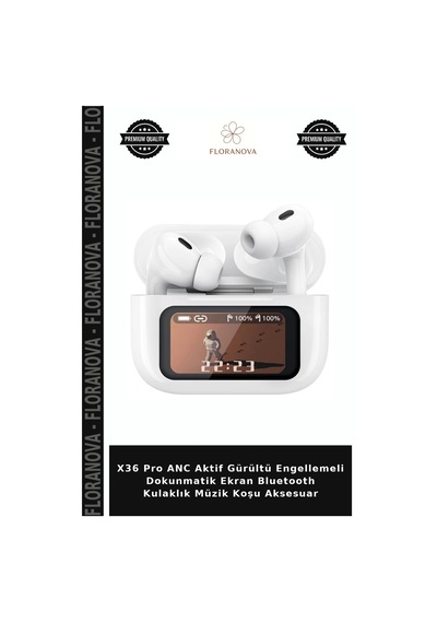 X36 Pro Anc Aktif Gürültü Engellemeli Dokunmatik Ekran Bluetooth Kulaklık Müzik Koşu Aksesuar