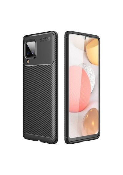 Coverzone Galaxy M33 İle Uyumlu Silikon Kılıf Kamera Korumalı Karbon Tpu Brimstone Ultra Slim Fit Delux Siyah
