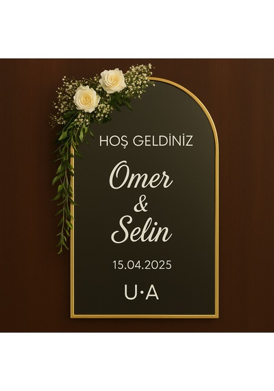 Düğün Davet Karsilama Ayna Yazisi 40 Cm Uyumlu