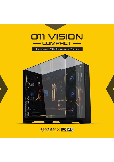 Lian Li O11 Vision Kompakt Siyah Çelik Temperli Cam Atx Orta Kule Bilgisayar Kasası-geri Bağlantı Desteği-o11vpx