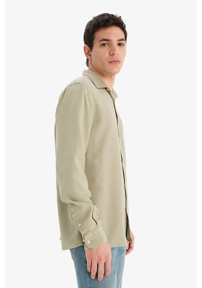 DeFacto 	Regular Fit Basic Düz Tensel Uzun Kollu Gömlek B2907AX25SPKH373