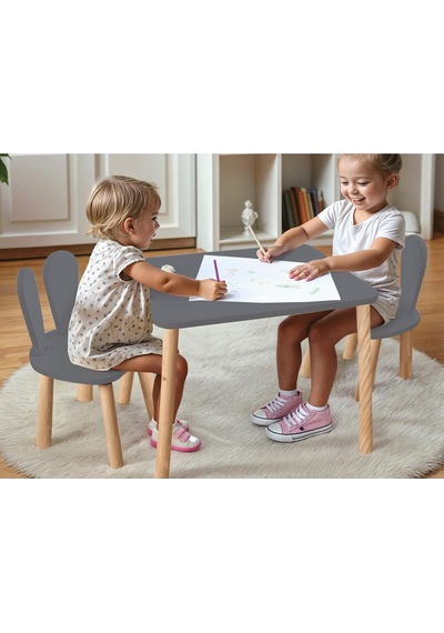 Bee Smart Gri Naturel 2 Sandalyeli Set - Standart Diğer Bee Smart Gri Naturel 2 Sandalyeli Set - Standart Diğer