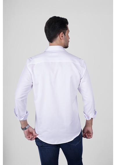 Optik Beyaz Slimfit Erkek Gömlek Beyaz
