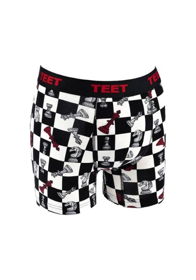 Teet 3'lü Erkek Boxer Seti Hediyelik Şık Ve Rahat Desenli İç Gi Kırmızı