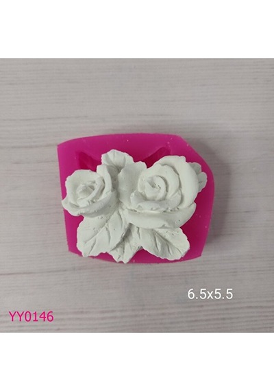Yy0146 İki Başlı Gül Silikon Kalıp