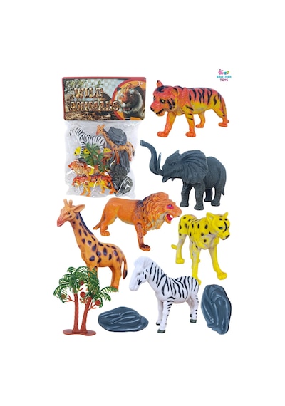 Vahşi Hayvanlar 6'lı Set Fil, Zürafa, Çita, Aslan, Zebra, Kaplan Oyuncak Hayvan