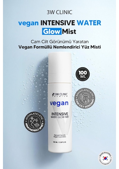 3w Clınıc Cam Cilt Görünümü Yaratan Vegan Nemlendirici Yüz Misti 3W CLINIC Vegan Water Glow Mist 100ml