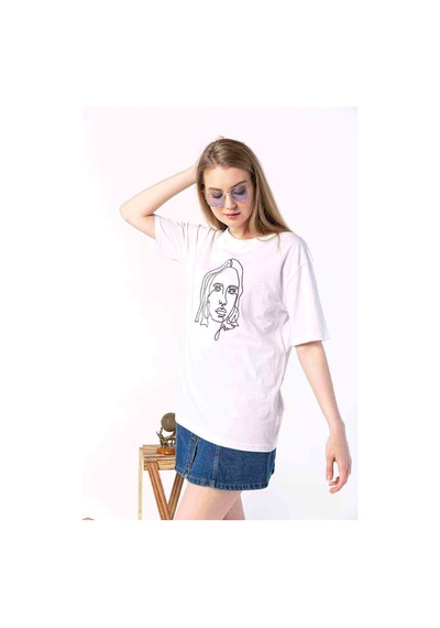 Kadın Oversize Silhouette Baskılı Tshirt (534304794)