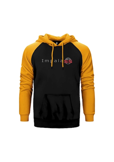 Chevrolet Impala Ss Logo Sarı Renk Reglan Kol Kapşonlu Sweatshirt Sarı