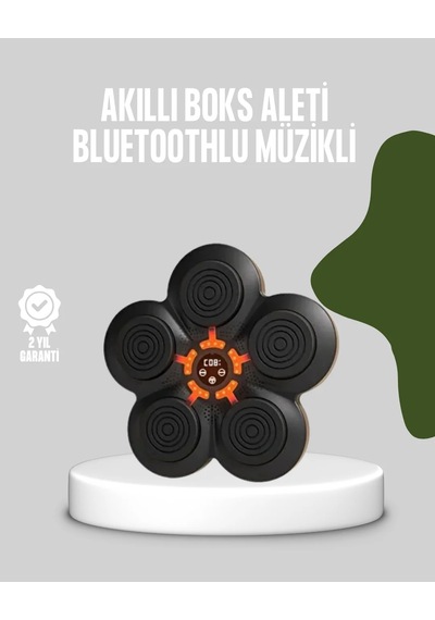 Akıllı Müzikli Boks Makinesi Bluetooth Bağlantılı Işıklı Hedefli Fitness Aleti Siyah