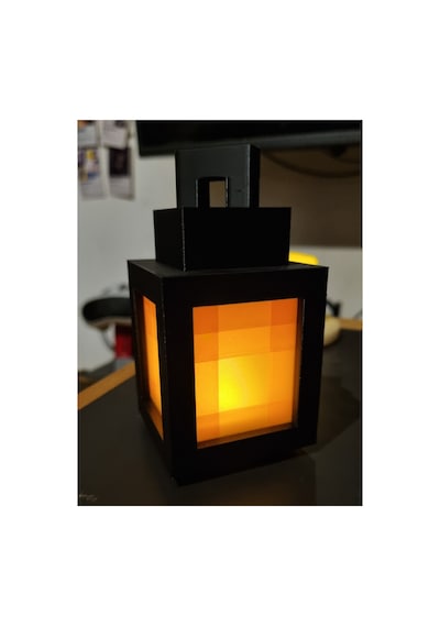Minecraft Fener Lamba - Gamer Hediyesi - Pilli Mum Dahil Dekoratif Masa Lambası 11x7cm