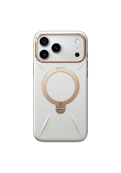 Torras Apple iPhone Uyumlu 17 Pro O Stand Spin Vegskin Serisi Magsafe Kılıf Gri