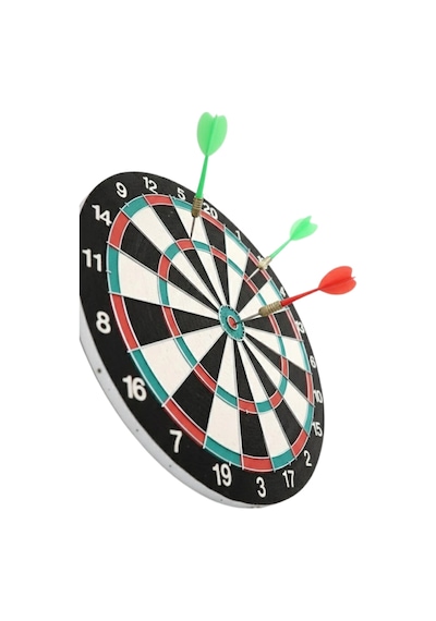17 İnç Dart Tahtası Sağlam Ahşap Gövde Ve Metal İğneli Dart Okları