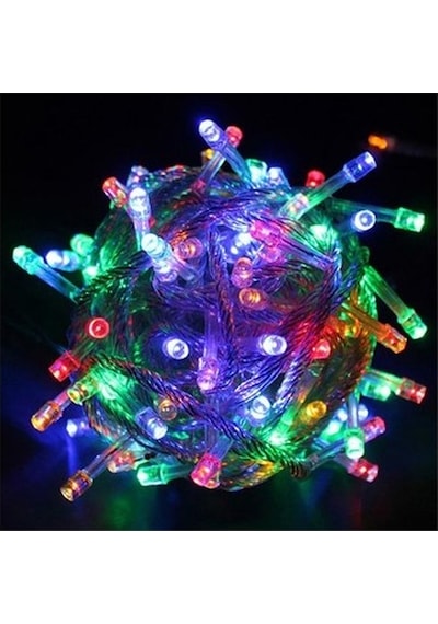 Led Işık Renkli 10 Metre Yılbaşı Işığı Fişli Şeffaf Kablolu 8 Fonksiyonlu