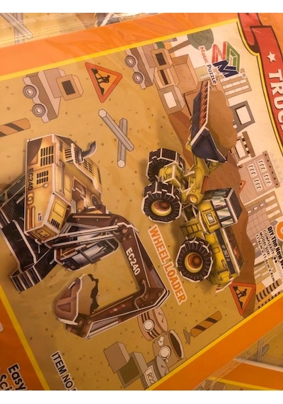 Excavator İş Makinesi 66 Parça 3d Puzzle - Truck Serisi Magic Puz