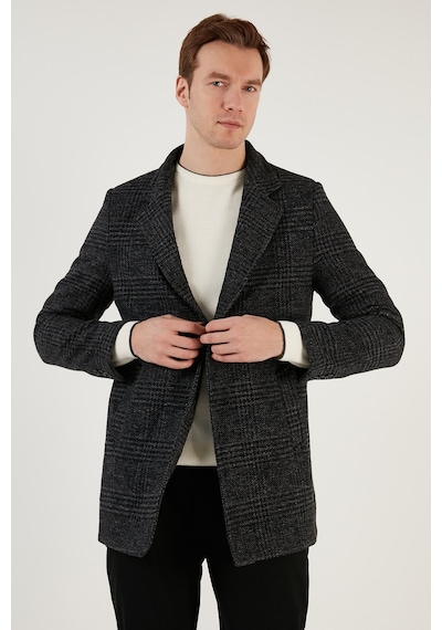 Buratti Slim Fit Tek Yırtmaçlı Düğmeli Astarlı Kaşe Erkek Kaban 5840110E Antrasit Ekoseli Buratti Slim Fit Tek Yırtmaçlı Düğmeli Astarlı Kaşe Erkek Kaban 5840110E Antrasit Ekoseli