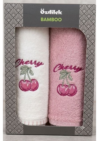 Sweet Cherry Krem-pembe 2li Kutulu Havlu