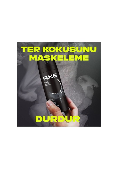 2 Adet Axe Erkek Deodorant & Bodyspray Black 48 Saat Etkileyici Koku Vücut Spreyi 150 Ml Deri