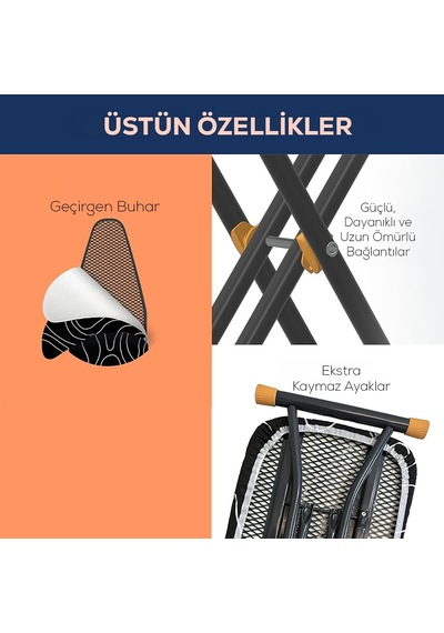 Perilla Tbtl-01 Happhom 4 Katmanlı 8 Kademeli Mono Ütü Masası 33 138cm Siyah