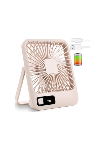 Katlanabilir Kişisel Masa Fanı, Usb Şarj Edilebilir 5 Hız Modu İle