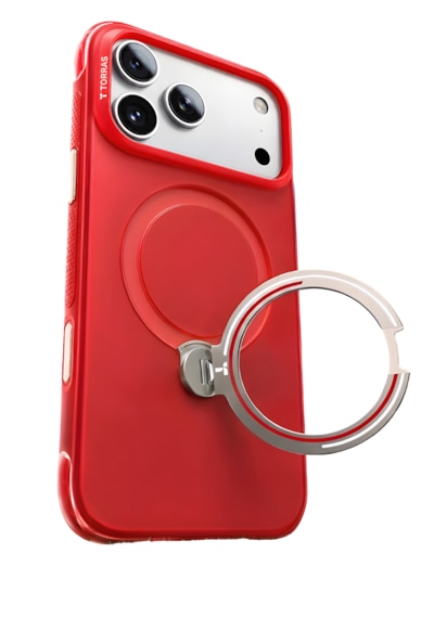 Torras Apple iPhone 17 Pro / 18 Pro Uyumlu Ostand Q3 Air World Cup Serisi Magsafe Kılıf Kırmızı Beyaz